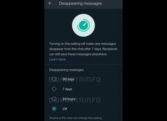 WhatsApp gönderildikten 90 gün sonra kaybolan mesajları test ediyor