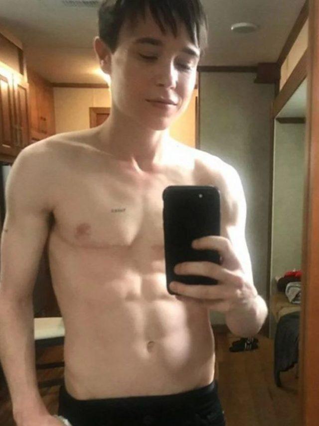 Trans oyuncu Elliot Page’den kaslı vücut paylaşımı