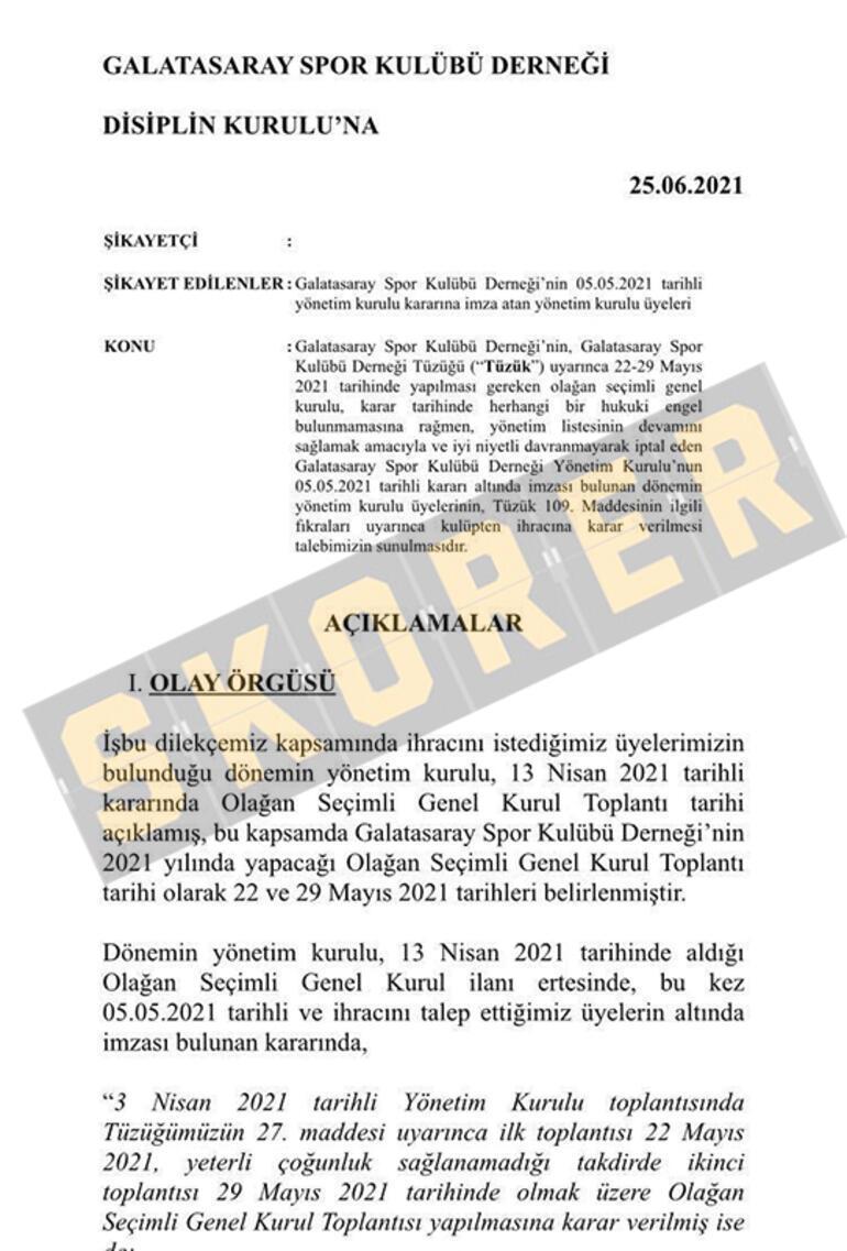 Mustafa Cengiz yönetimine şok Üyelikten çıkarma...