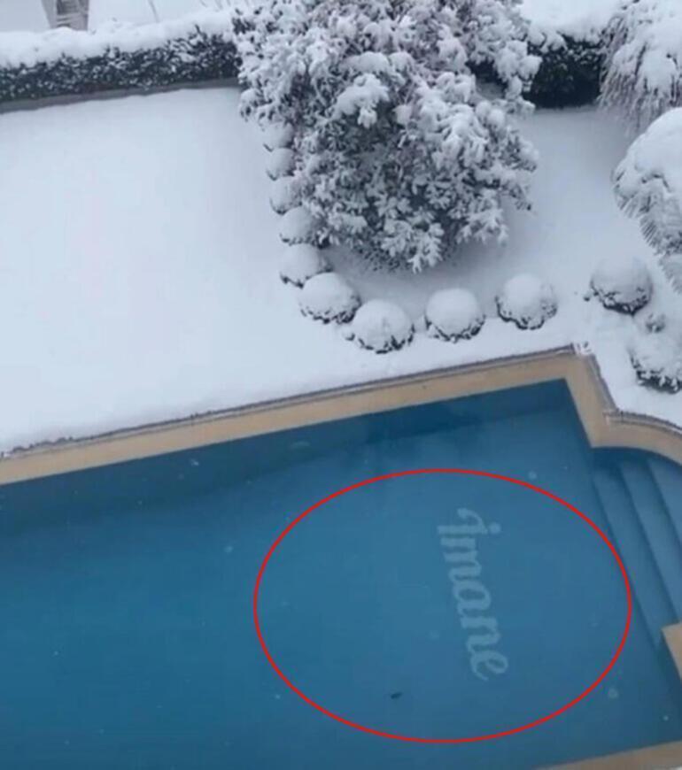 Murat Yıldırım eşi Iman Elbaninin adını havuza yazdırdı
