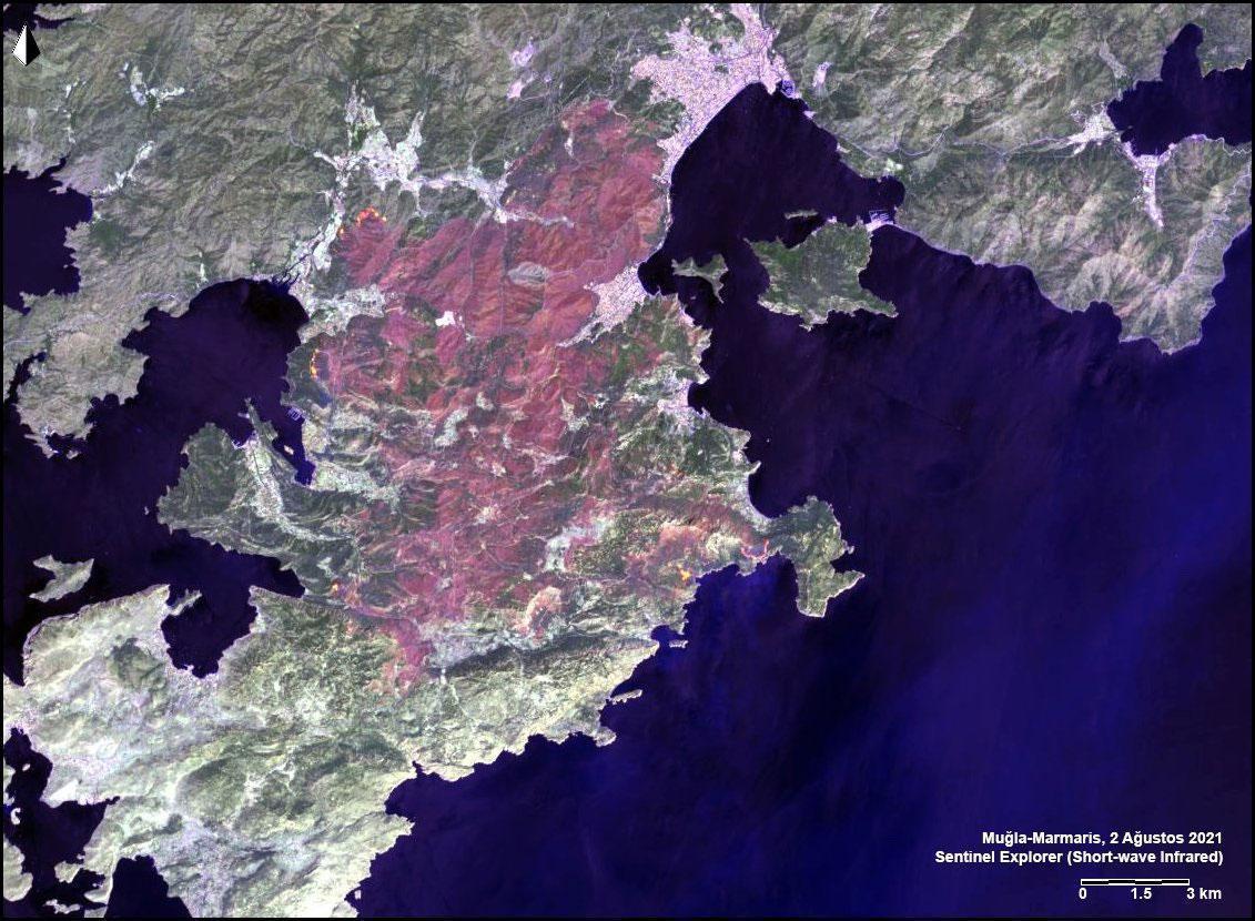 Yangınlara ilişkin son günlere ait uydu fotoğrafları paylaşıldı