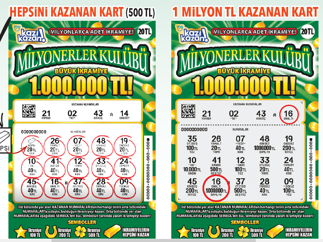 Kazı Kazan oyunlarına bir yenisi eklendi Milyonerler Kulübü 1 milyon TL kazandırıyor