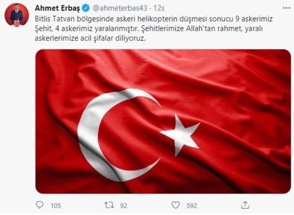 11 şehidimizle ilgili paylaşım yapan MHP milletvekili Ahmet Erbaş, acı gerçeği sonradan öğrendi