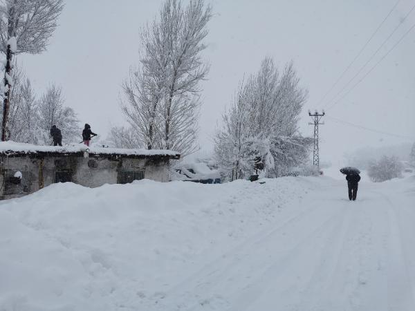Tuncelinin Ovacık ilçesinde ev ve araçlar kardan görünmez hale geldi