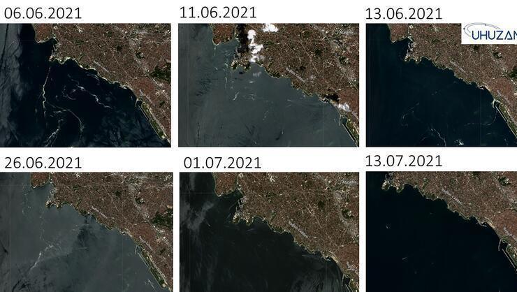 Marmarayı etkisi alan müsilajda son durum Uzaydan görüntülendi