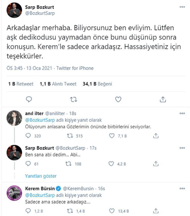 Kerem Bürsin ile Handenin olay yaratan fotoğrafını Sarp Bozkurt tiye aldı