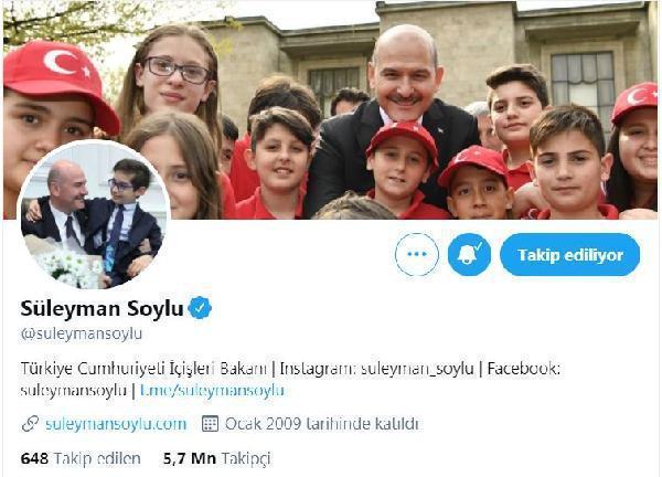 Son dakika: İçişleri Bakanı Süleyman Soylu profil fotoğrafını değiştirdi