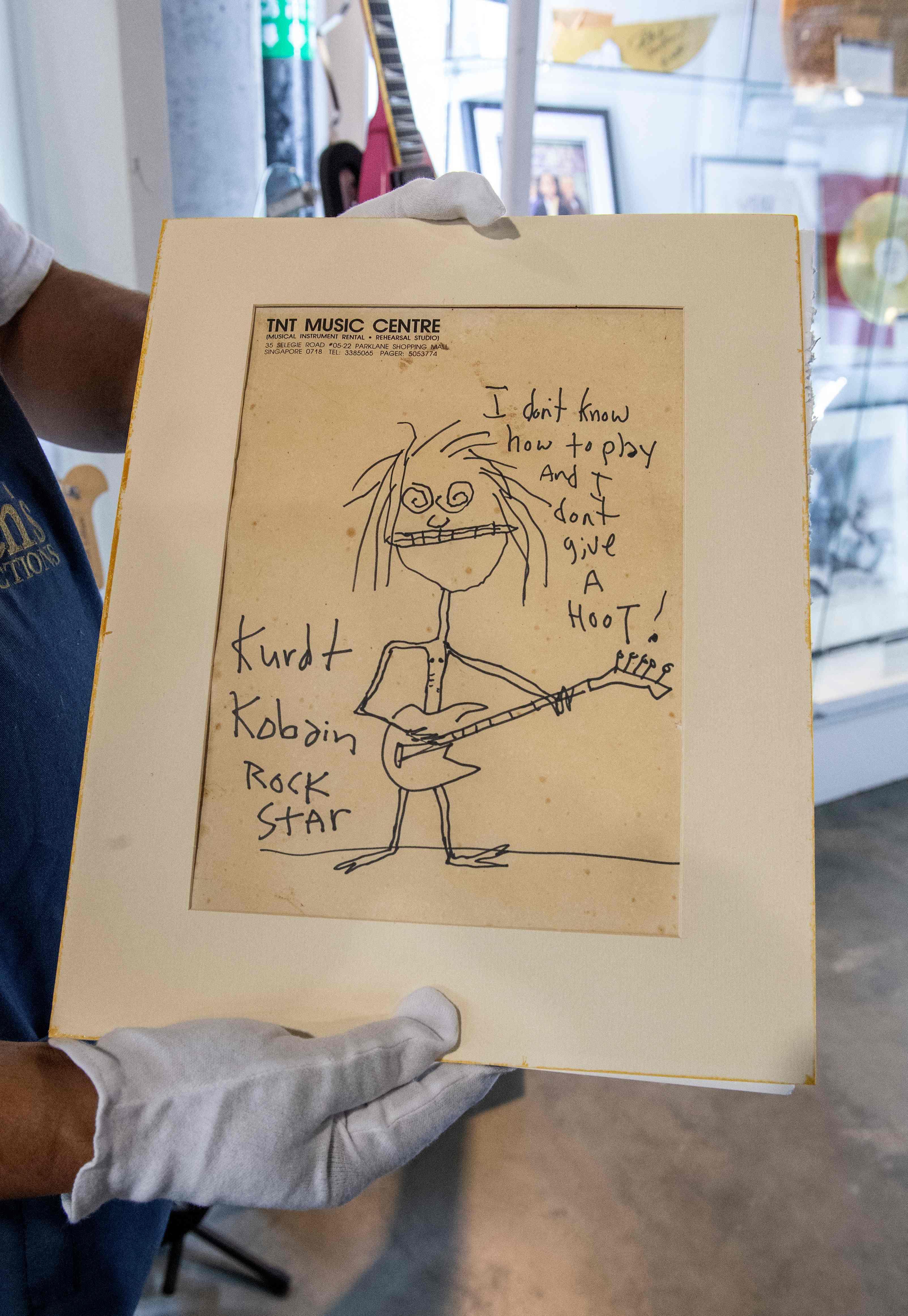Kurt Cobainin kendi çizimi 281 bin dolara satıldı