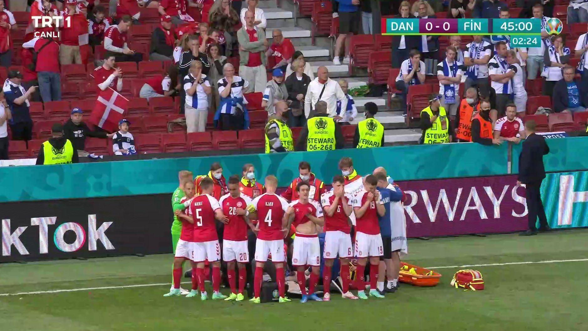 Danimarka - Finlandiya maçında korku dolu anlar Futbolcular gözyaşlarına boğuldu