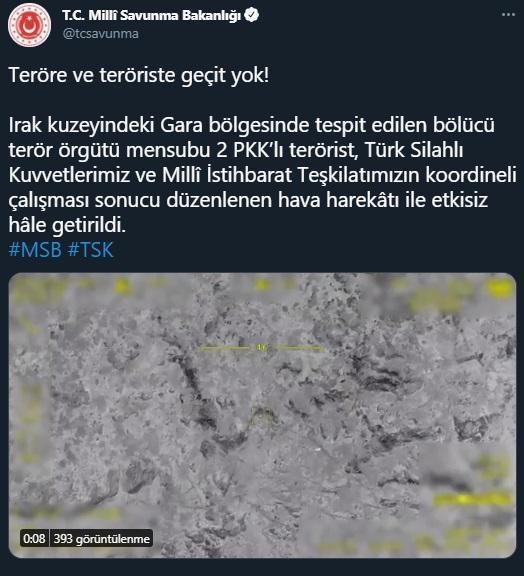 Gara’da PKK’lı 2 terörist etkisiz hale getirildi