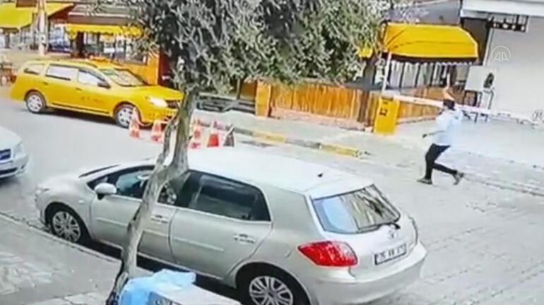İzmirde taksiyi kaçırıp bir yayaya çarpan kadın, kovalamacayla yakalandı