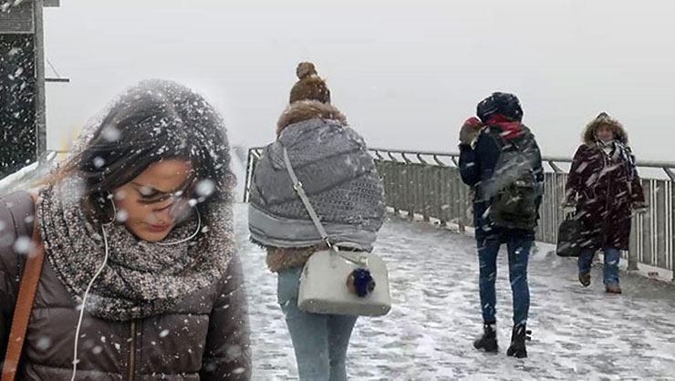İstanbula son dakika kar yağışı uyarısı Kar İstanbula ne zaman yağacak Meteoroloji 23 ili turuncu kodla uyardı
