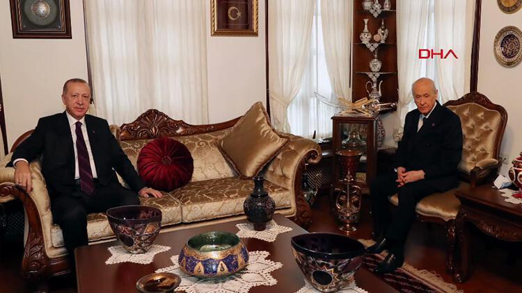 Cumhurbaşkanı Erdoğan, Bahçeliyi evinde ziyaret etti