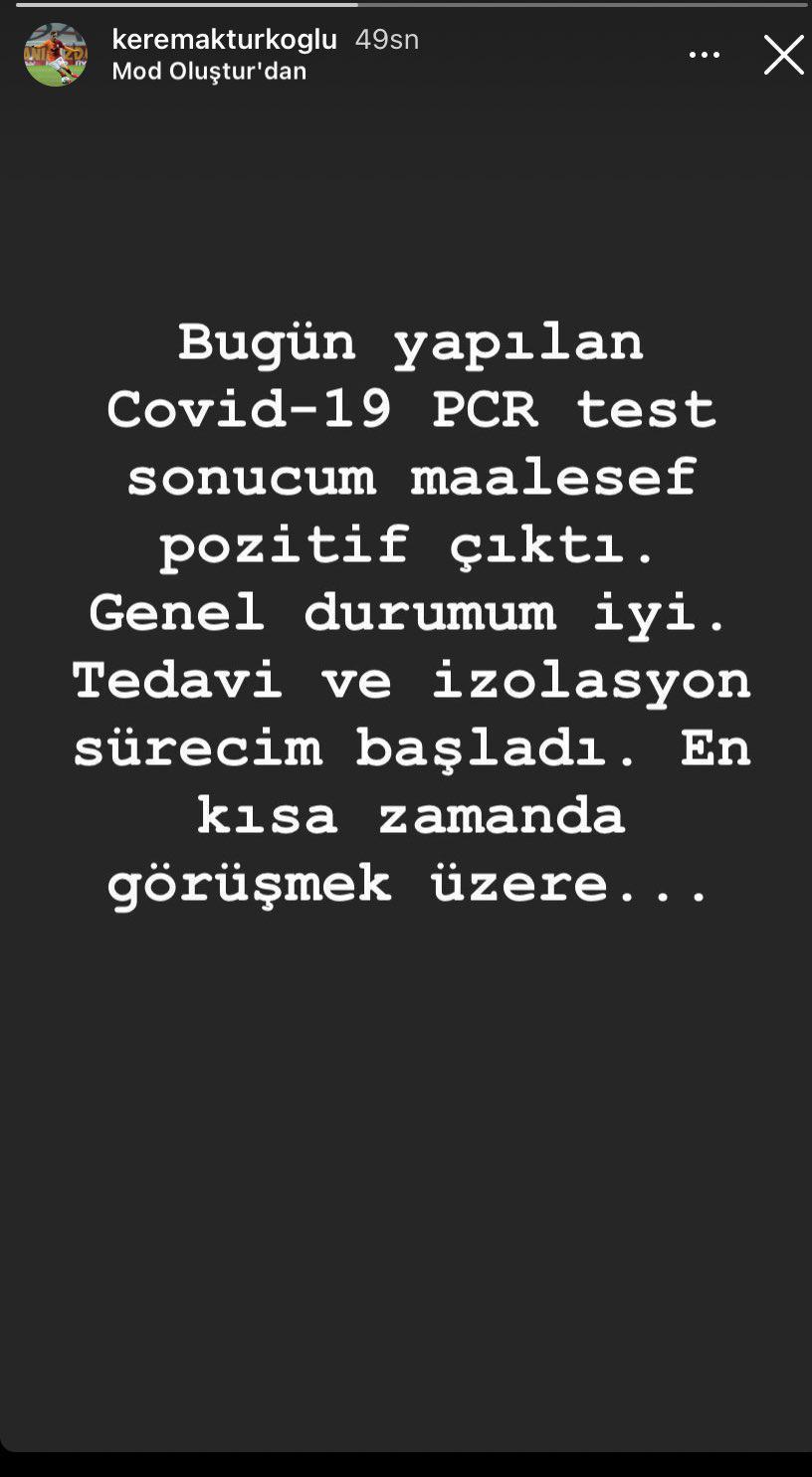 Kerem Aktürkoğlu corona virüse yakalandığını açıkladı