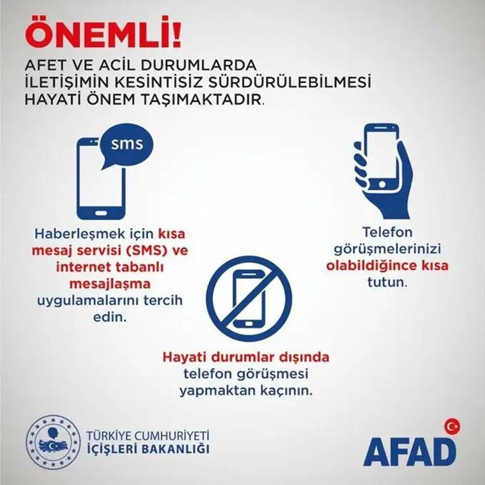 AFAD, İzmirdeki deprem sonrası uyardı: SMSi tercih edin