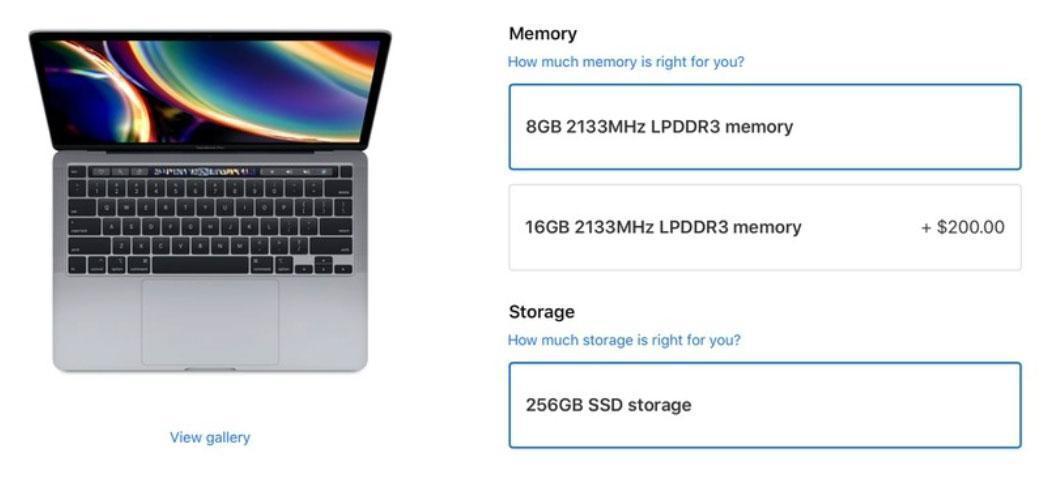 Apple, giriş seviyesi 13 inç MacBook Proda RAM yükseltme fiyatını iki katına çıkardı
