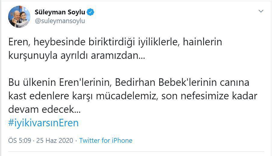 Şehit Eren Bülbül’ün paylaşımı sosyal medyada gündem oldu