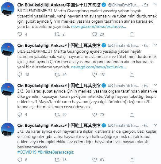 Çin’in Ankara Büyükelçiliği Twitter’dan açıkladı: 1 Mayıs’ta yürürlüğe girecek