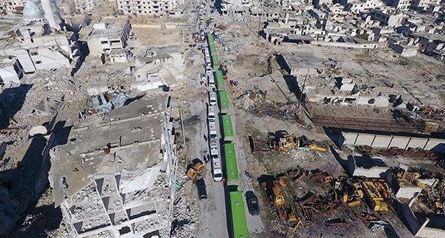 Üçüncü konvoy için otobüsler Halepe döndü