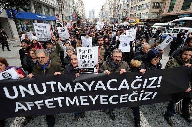 Hrant Dink öldürülüşünün 10uncu yıldönümünde anıldı