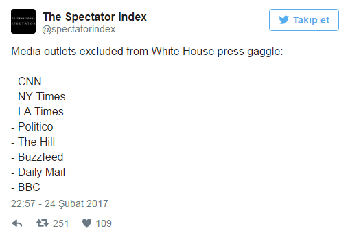 Beyaz Saraydan, bazı yayın organlarını basın toplantılarına almama kararı