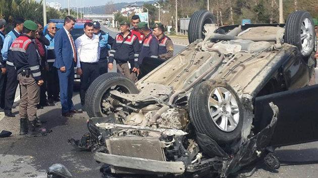 MHP konvoyunda kaza: 4 yaralı