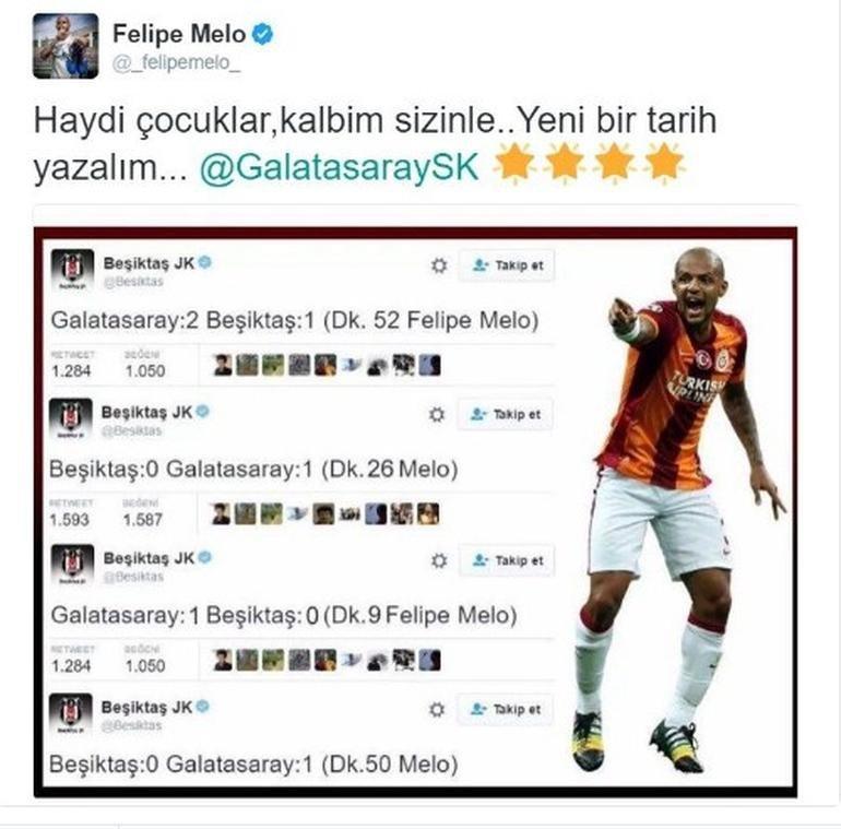 Felipe Melodan Beşiktaşa olay gönderme