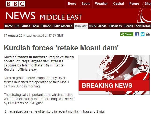Musul Barajı IŞİDden geri alındı