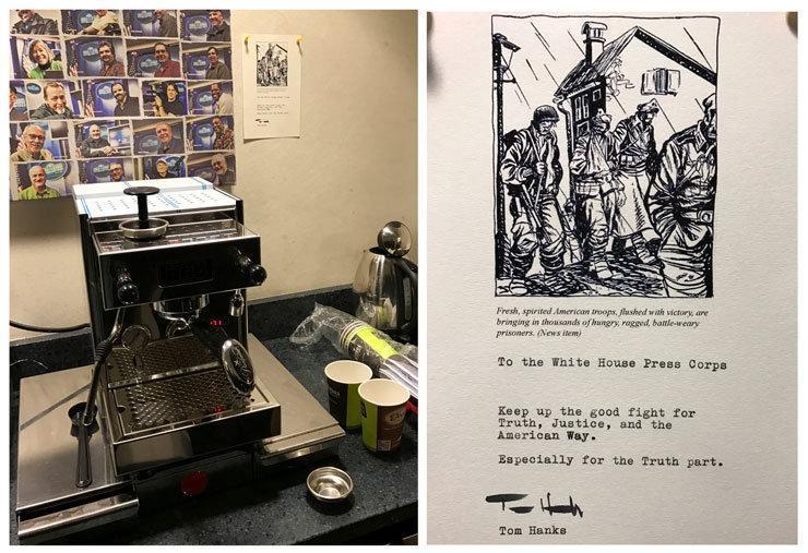 Oyuncu Tom Hanks’ten Beyaz Saray muhabirlerine kahve makinesi