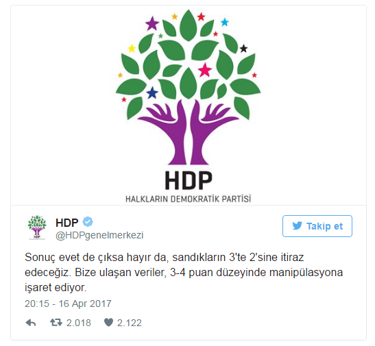 HDP: Bize ulaşan veriler 3-4 puan düzeyinde manipülasyona işaret ediyor