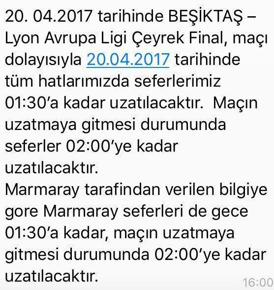 Marmaraydan Beşiktaş taraftarına müjde Seferler uzatıldı...