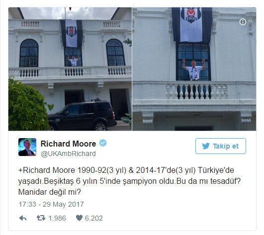 İngiliz Büyükelçinin Beşiktaş mesajı: Bu da mı tesadüf