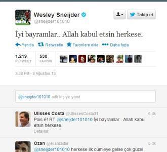 Sneijderden Türkçe bayram mesajı