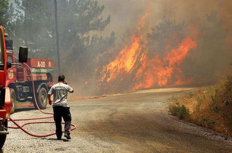 Alanyada orman yangını Havadan ve karadan müdahale ediliyor
