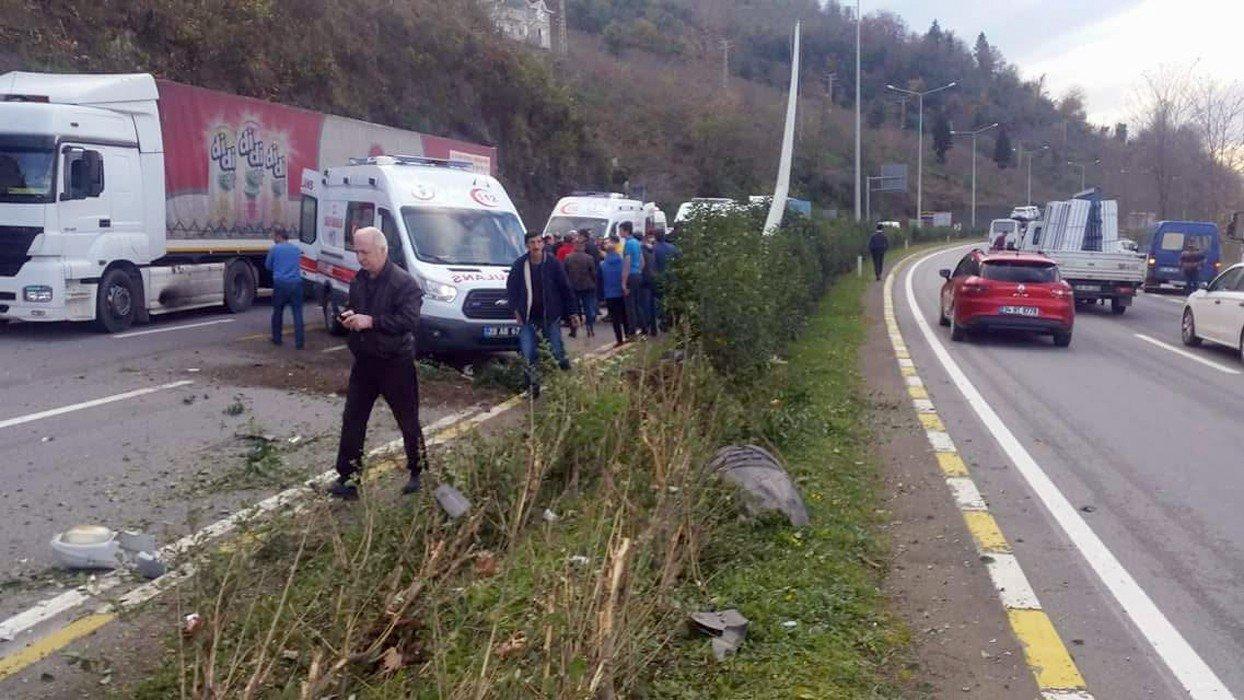 Giresun’da trafik kazaları: 8 yaralı