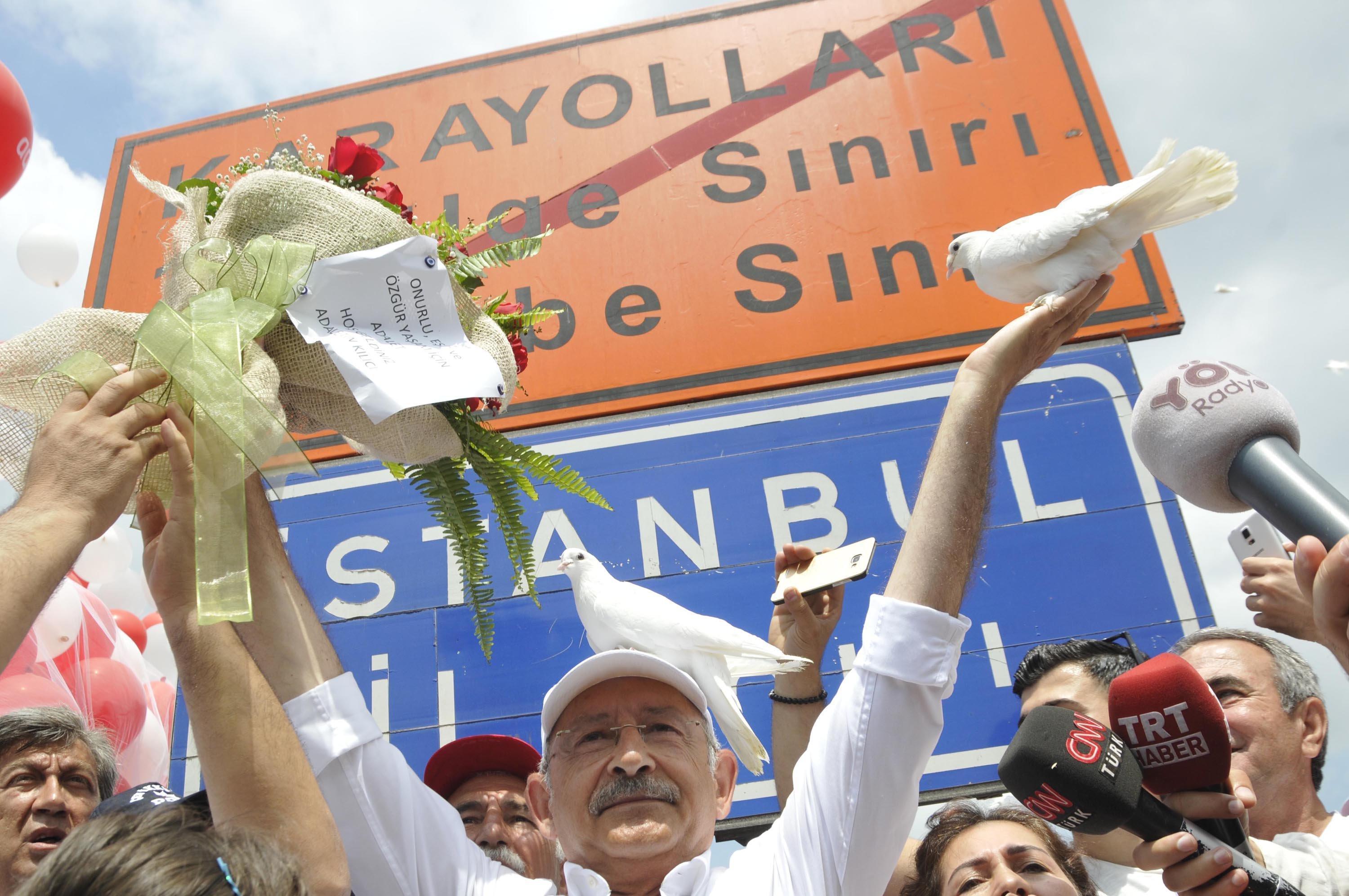 CHP lideri Kemal Kılıçdaroğlu Adalet Yürüyüşünün 23. gününde