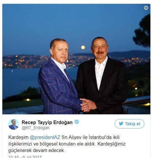 Erdoğan, Azerbaycan Cumhurbaşkanı Aliyev ile görüştü