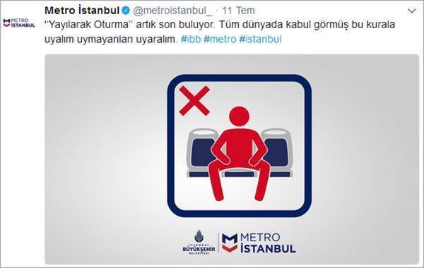 Metro İstanbul’dan Yayılarak oturma uyarısı