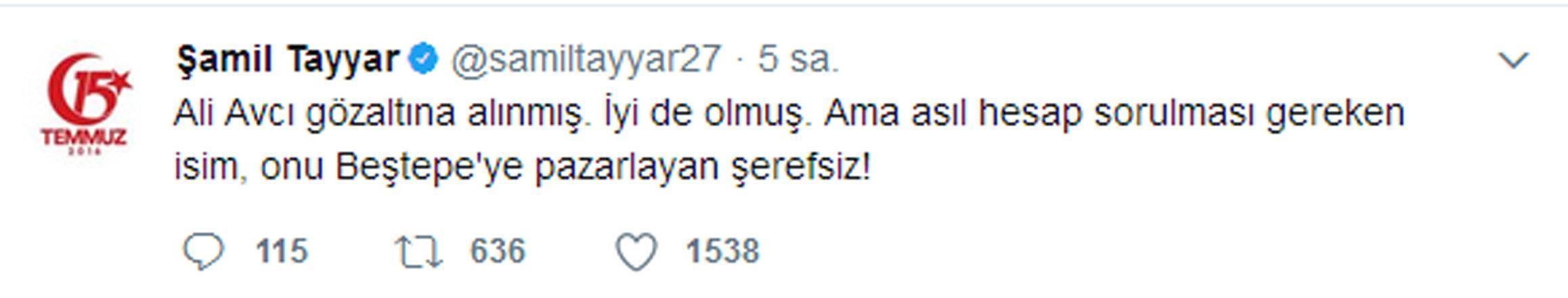 AK Partili Şamil Tayyar Reis filminin yapımcısı Ali Avcı’ya çok sert çıktı