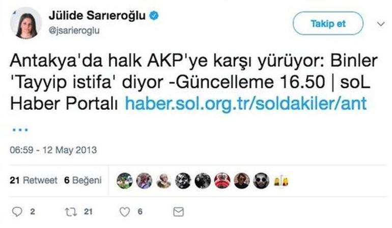 Jülide Sarıeroğlu’ndan tweet açıklaması