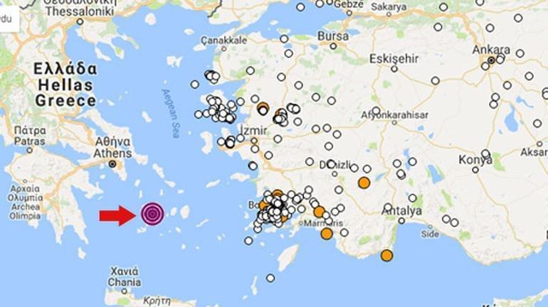 Ege Denizinde 4.7lik deprem