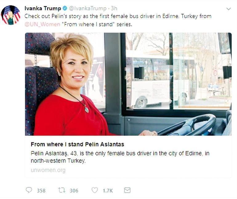 Trumpın kızı Ivanka’dan şoför Pelin paylaşımı
