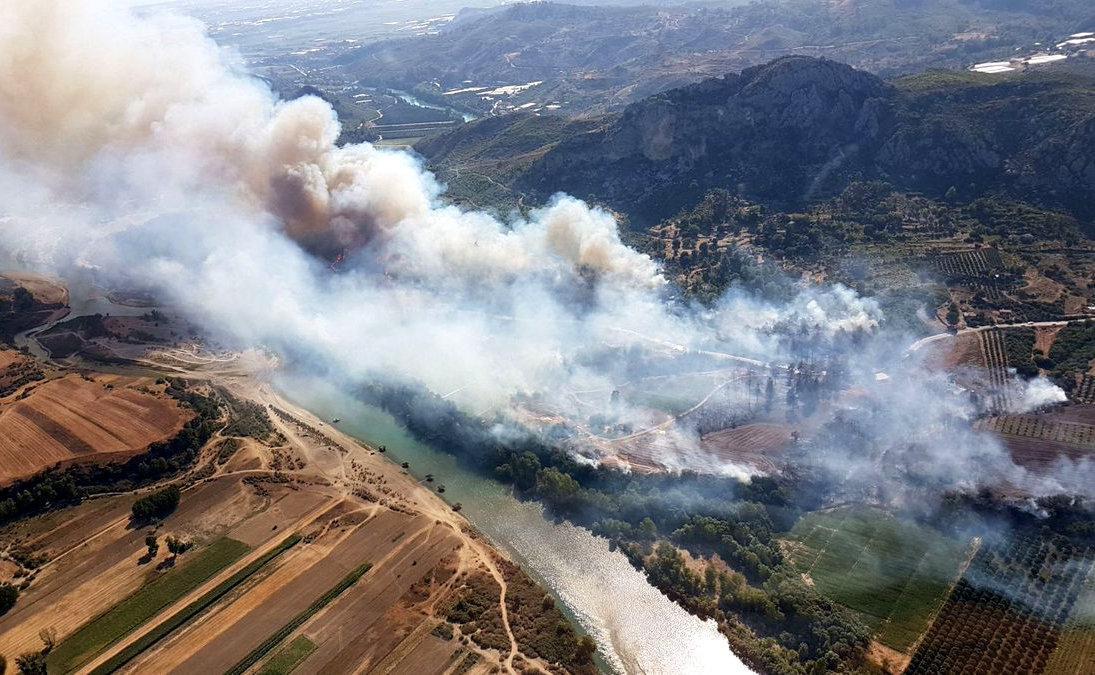 Antalyada orman yangını Müdahale ediliyor