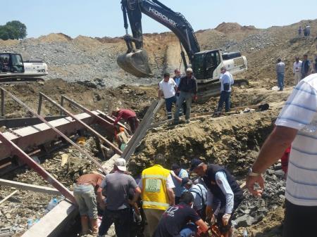 Edirnedeki baraj inşaatında kaza