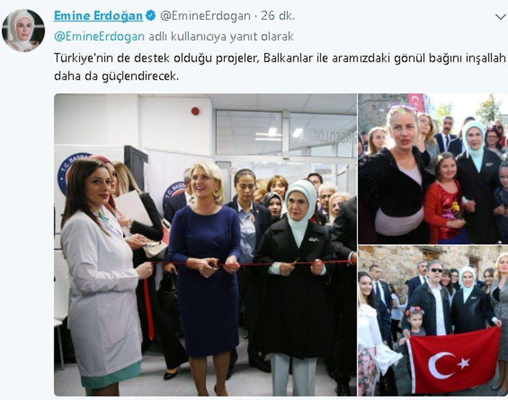 Emine Erdoğan Twitter’dan ilk paylaşımını yaptı
