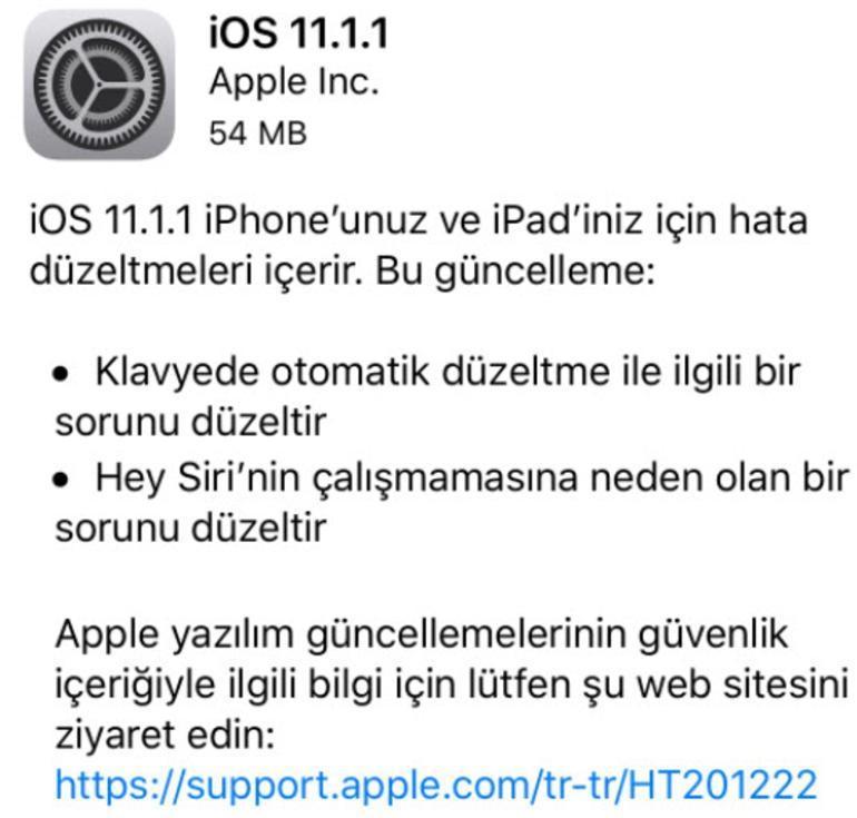 iOS 11.1.1 güncellemesi yayında Peki ne değişecek