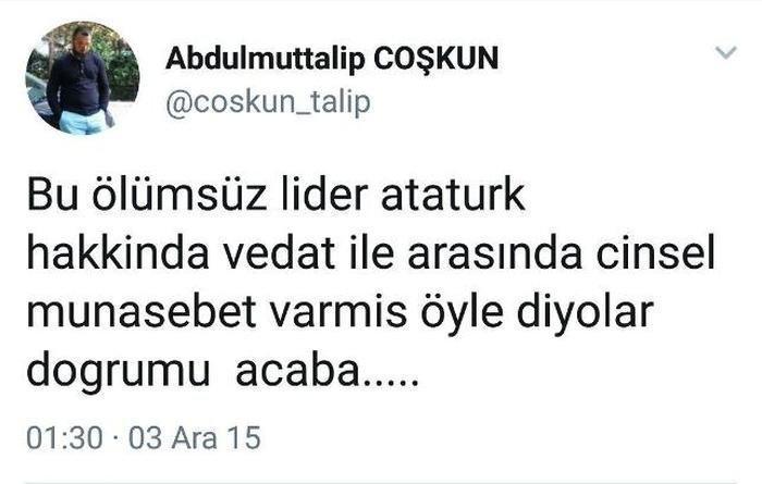 Atatürk hakkında skandal paylaşım