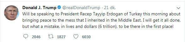 ABD Başkanı Donald Trump Cumhurbaşkanı Erdoğanla görüştü