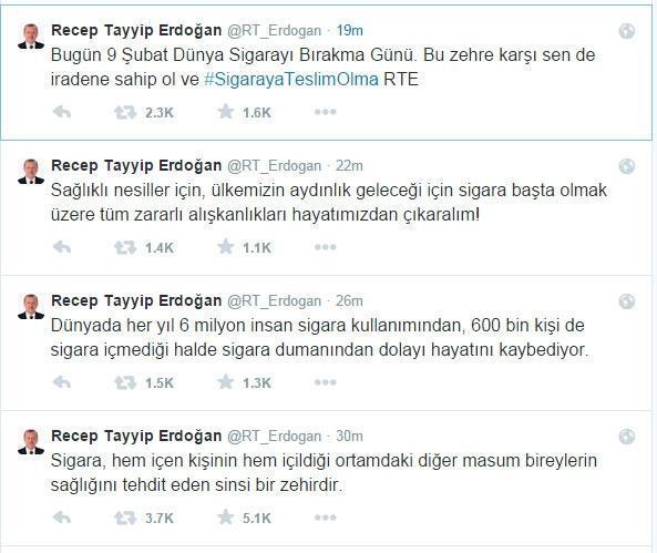 Cumhurbaşkanı Erdoğan ilk kez tweet attı