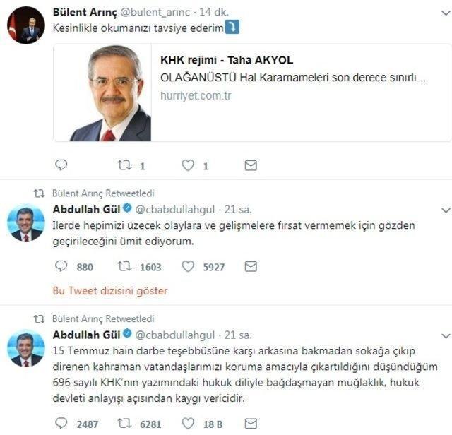 AK Partiden Abdullah Gülün KHK açıklamasına ilk yanıt
